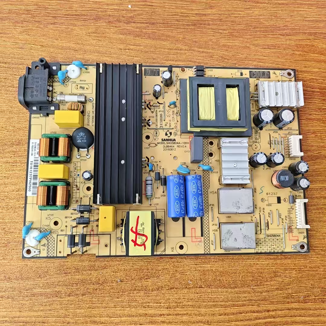 TCL D55A620U 电源板SHG5804A-101H DLBB464 81-PBE055-H99实物图