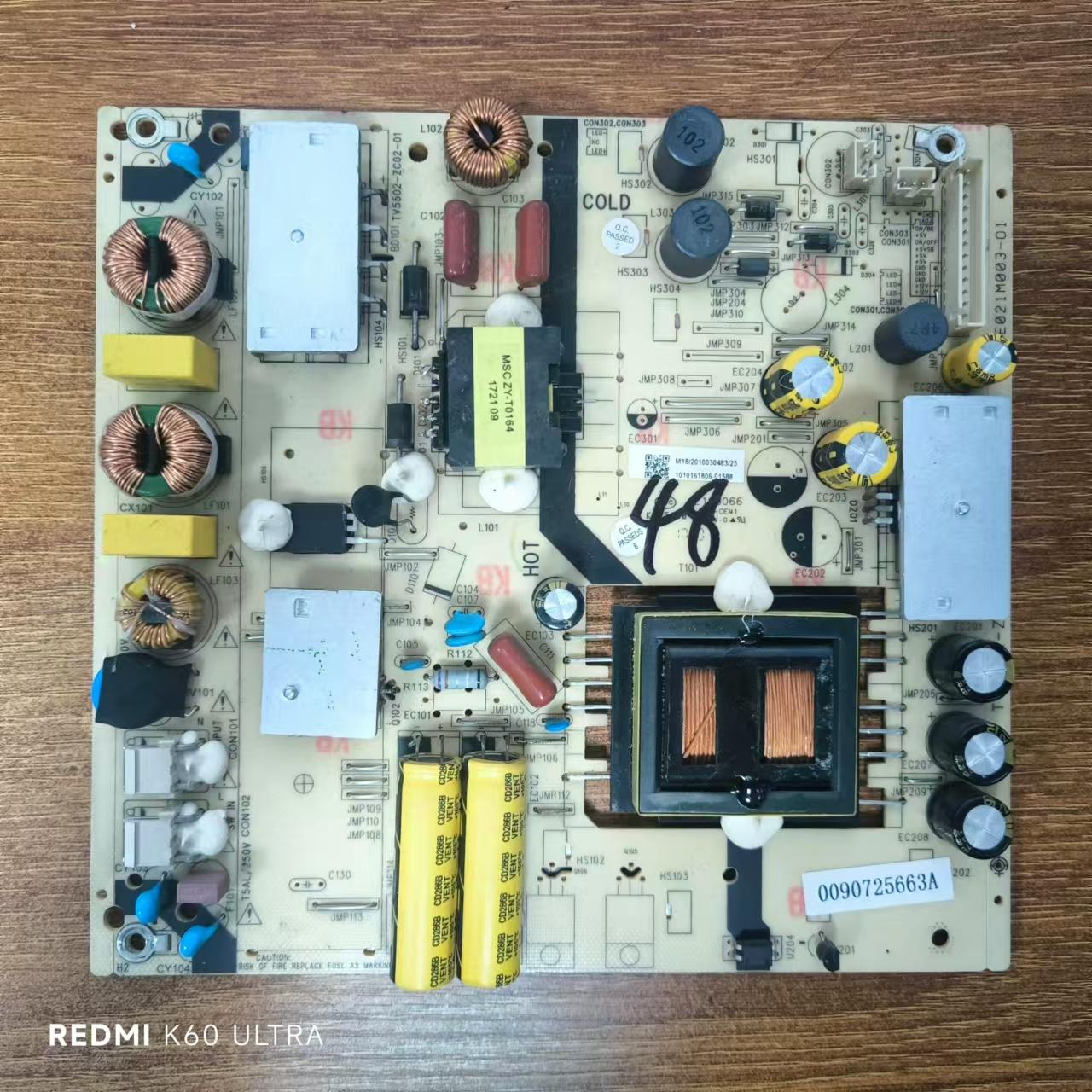 原装海尔 LE48AL88C88电视电源板TV5502-ZC02-01 0090725663A测好