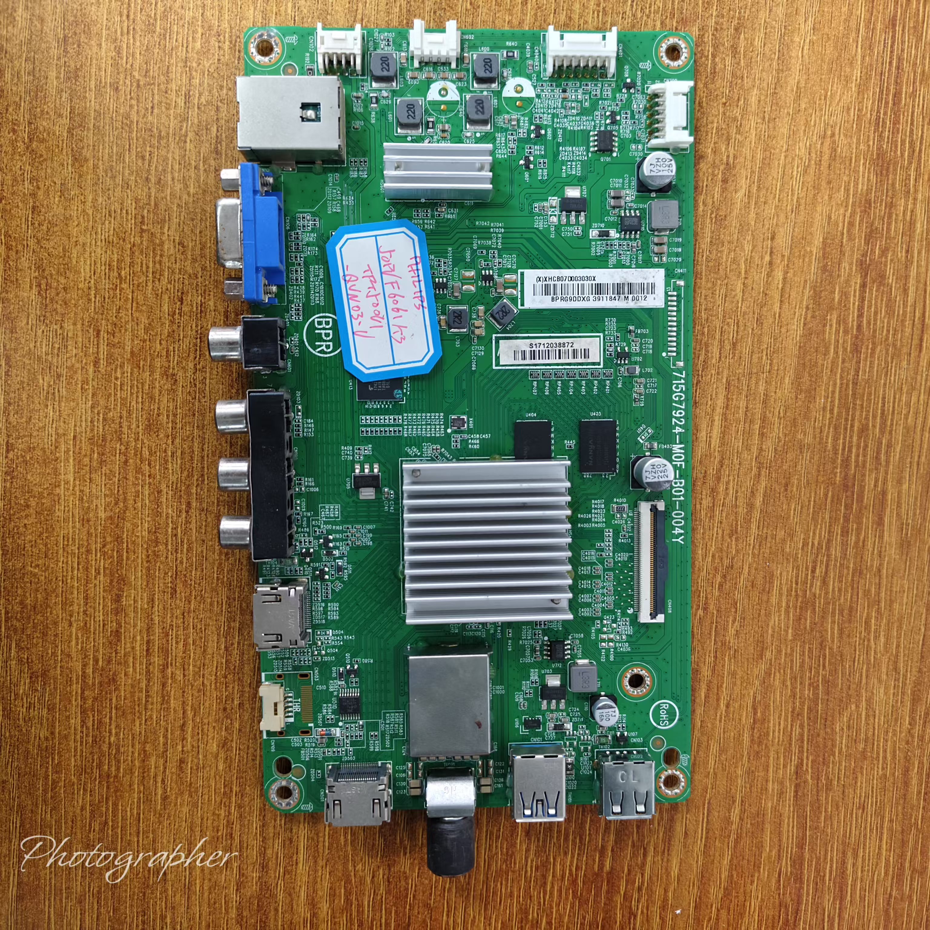 &飞利浦50PUF6061/T3主板715G7924-M0F-B01-004Y屏TPT500U1-QVN03