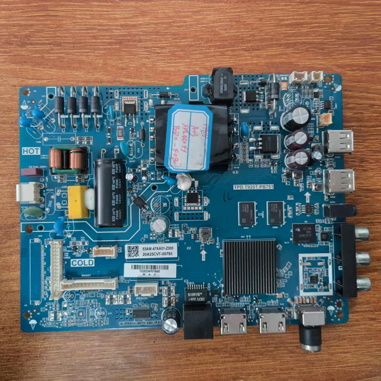 原装PPTV A43电视主板TPD.T920T.PB751屏SDL430FY(BD0-F0B)实拍图
