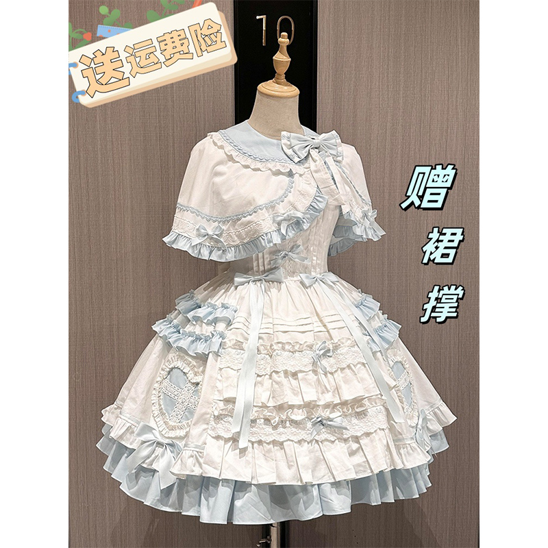 橱窗玩偶蓝白doll感甜美lolita裙
