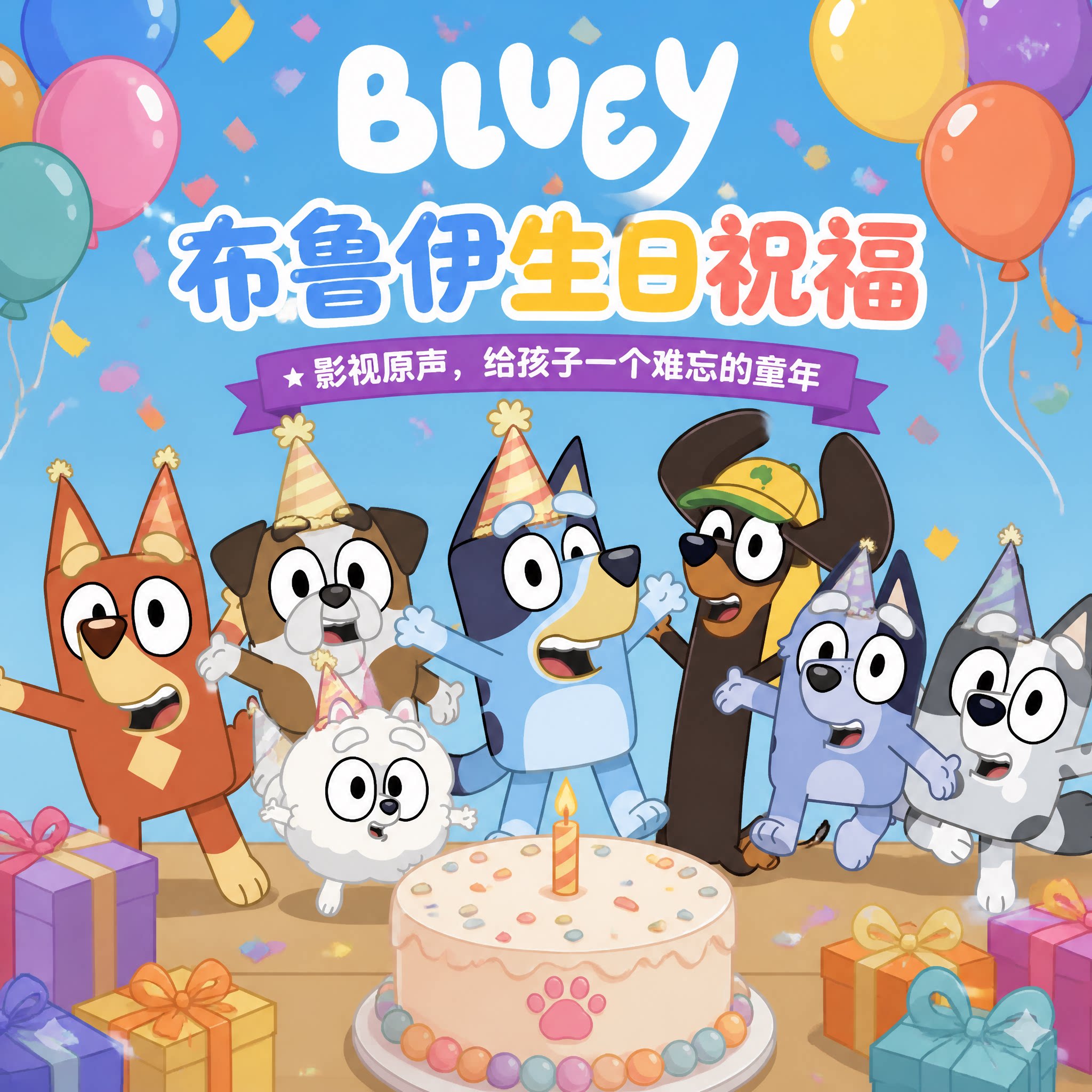 布鲁伊生日祝福视频儿童视频制作动画制作生日庆祝2K个性定制创意