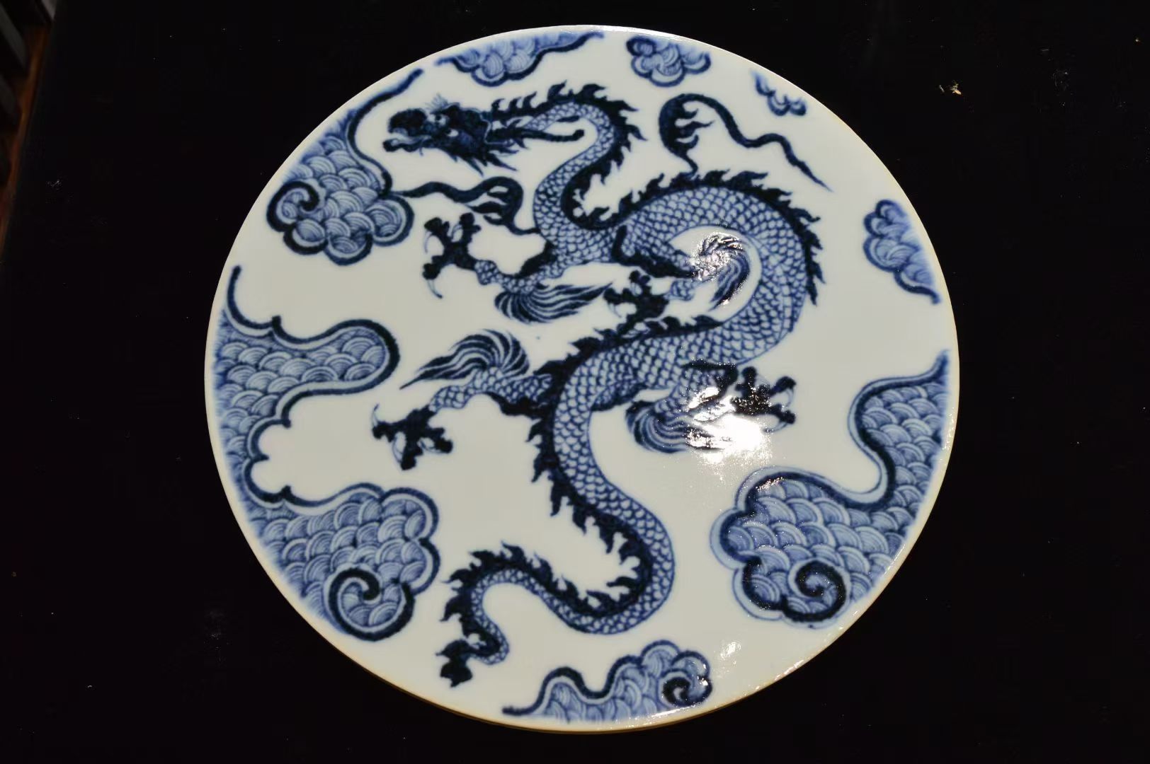 青花龙纹瓷板画 挂画 装饰画 客厅 书房 手工手绘 赏瓷论语