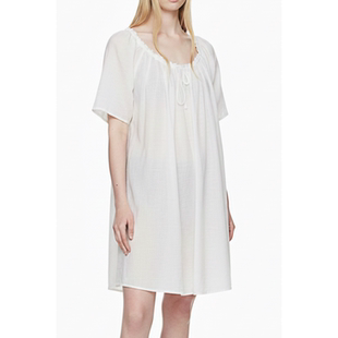 Jimjam Pajamas“法国女孩”100%有机棉睡裙可调节领法式睡衣