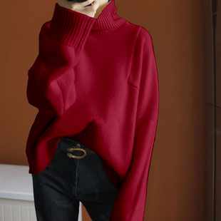 自在松弛！重磅加厚挚爱的白色羊绒衫女纯羊绒慵懒宽松羊绒毛衣