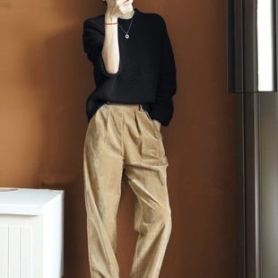 女纯羊绒毛衣女加厚圆领 100羊绒衫 时髦精上班 气质爆棚牛仔蓝