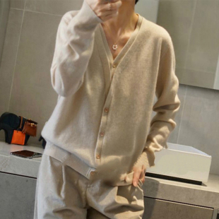 女纯羊绒毛衣外套 2色 日常bai搭好穿双V领100%羊绒开衫 温柔素净