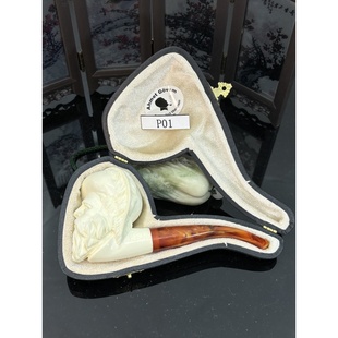 土耳其海泡石原石手工雕刻人物动物头像中号大号直斗弯斗烟斗烟具