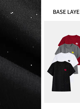 【运补6-8】【星河璀璨】闪闪亮晶晶~满天星亮片小马刺绣T恤3666