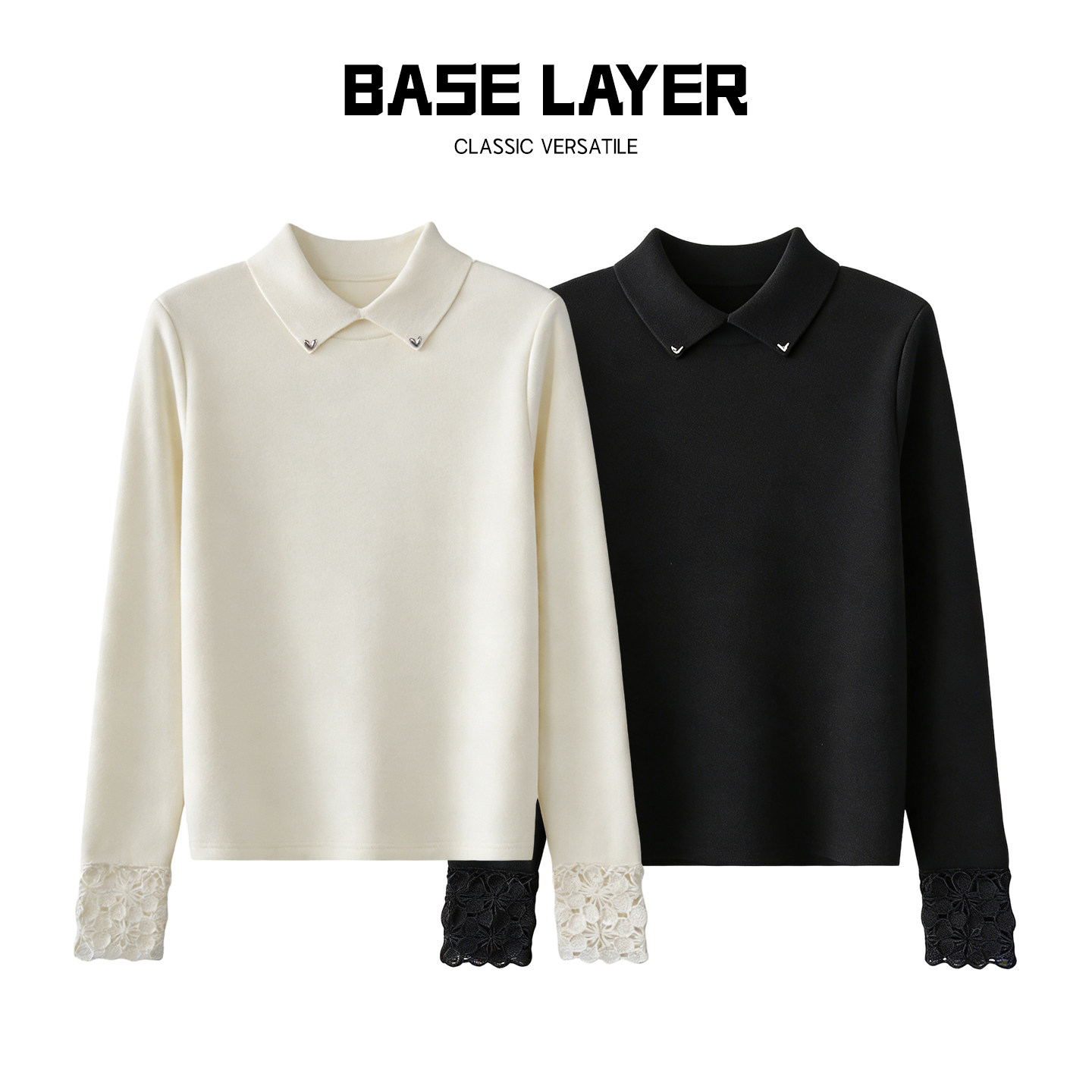 【恩佳专享】花边翻领POLO上衣秋冬时尚百搭半高领纯色打底衫6283,女装/女士精品,POLO衫,淘宝优惠券,粉丝福利购,淘宝优惠卷