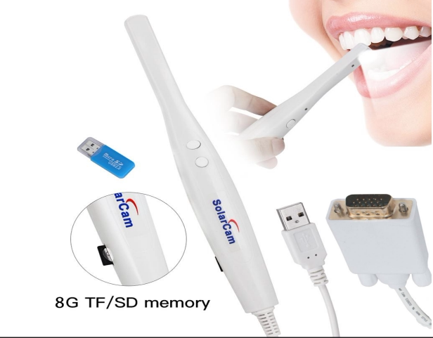 일반 모니터 VGA에 연결된 구강 내시경 관찰자는 8GB 메모리 800만 픽셀의 4부분 그리드를 처리합니다