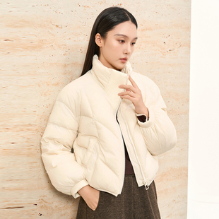 HIGHDAY轩日高端鹅绒短款 小个子设计感通勤外套女 羽绒服2025冬季