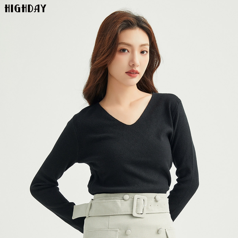 轩日纯色抽绳针织毛衫