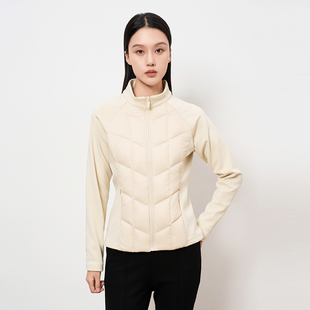 HIGHDAY轩日立领拼接短款 外套休闲保暖上衣 羽绒服女2025秋冬修身