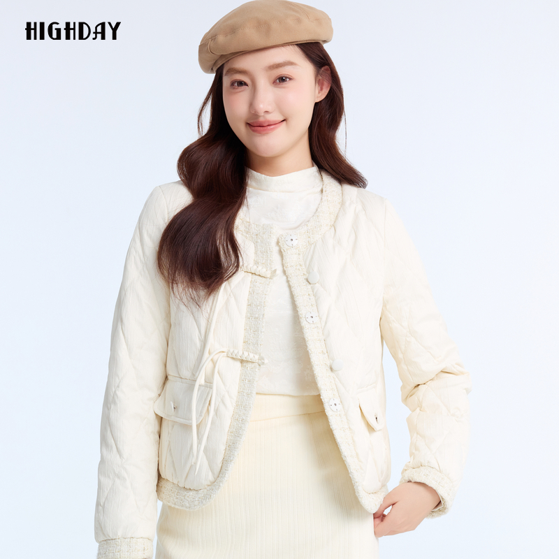 轩日圆领薄款羽绒服女