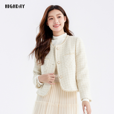 轩日小香风单排扣短外套