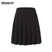 highday轩日2024夏季 新款 高腰百褶裙女基础半身裙短裙QZ04BE32608