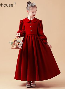女童高档演出服儿童生日礼服秋冬