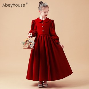 女童管弦乐演奏服儿童生日礼服公主裙高档学生合唱团演出服长袖冬
