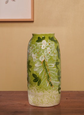 『130』3126-花瓶白色紫藤花ff（口7cm，高23cm）