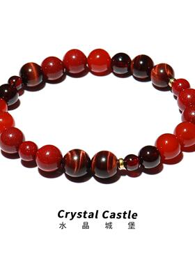 CrystalC五行补火虎眼石朱砂手串