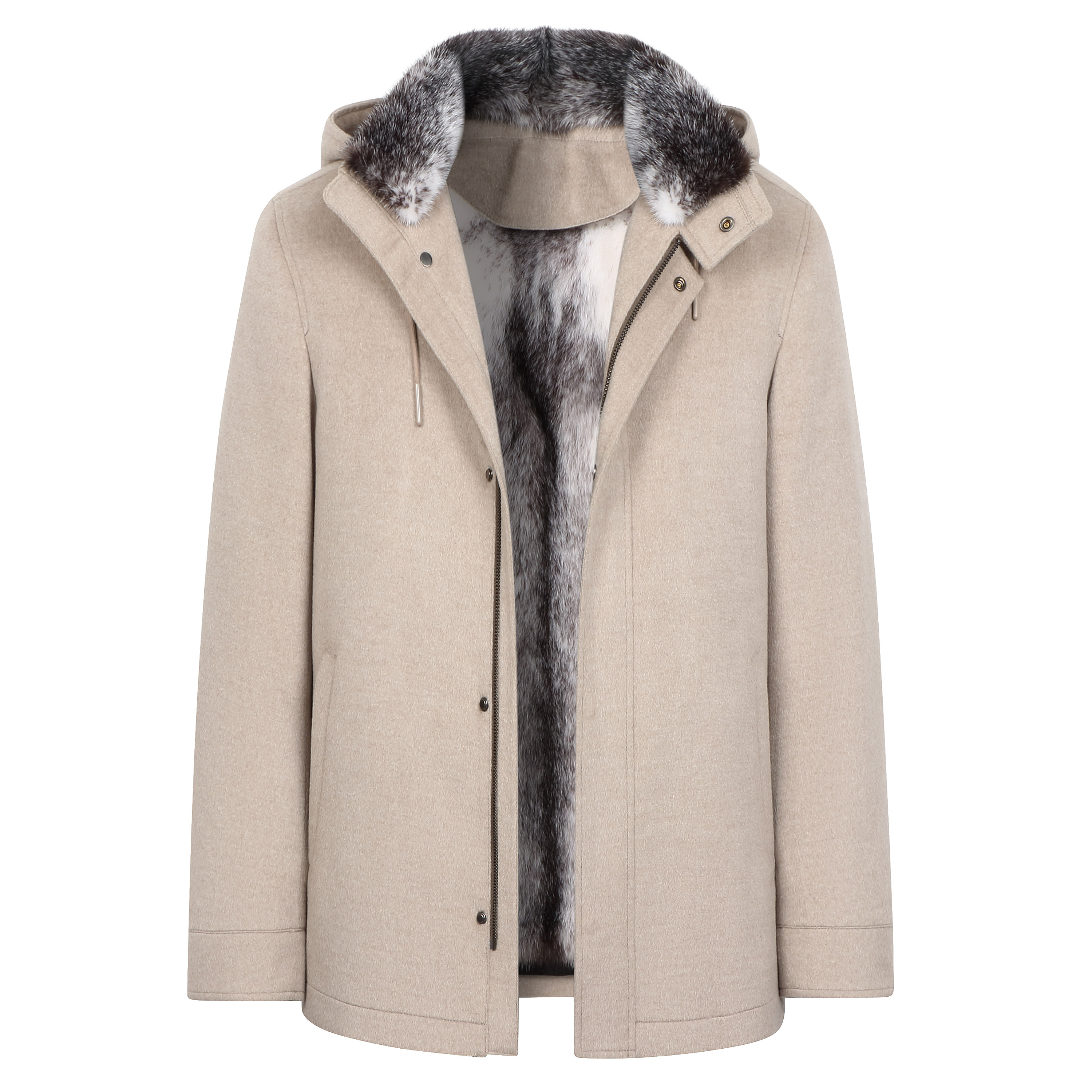 进口十字貂内胆骆马绒男装派克服