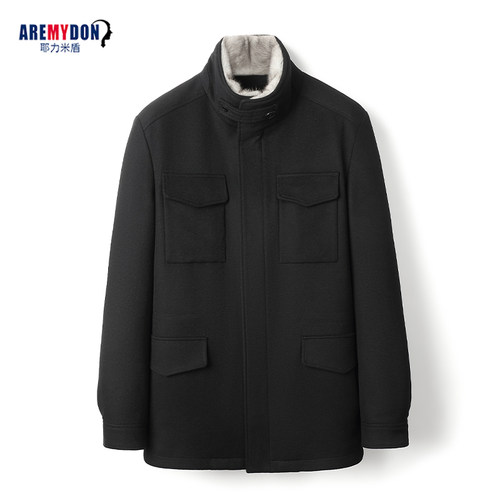 北欧十字貂内胆羊绒大衣