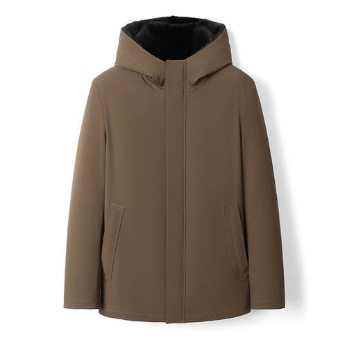 派克服貂皮内胆短款保暖大衣