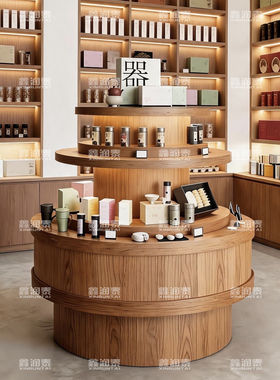定制圆形烤漆店中岛台