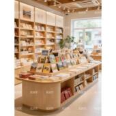 定制文创店双面中岛台阶梯文具店阶梯展示台陈列柜商场产品中岛柜