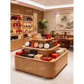 定制方形四面储物滋补品店中岛台茶叶店展示台文创店产品陈列摆台