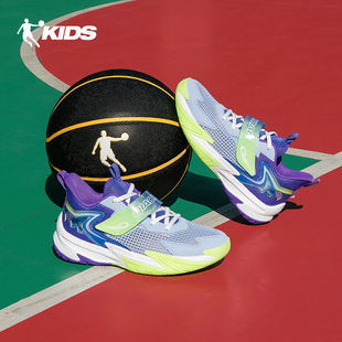 乔丹儿童篮球鞋男童2026春夏透气网面轻便缓震防滑青少年运动鞋男