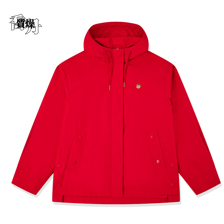 乔丹梭织厚外套女春季防风保暖休闲新年红色运动风衣QDLFD2261492,运动服/休闲服装,运动风衣,淘宝优惠券,粉丝福利购,淘宝优惠卷