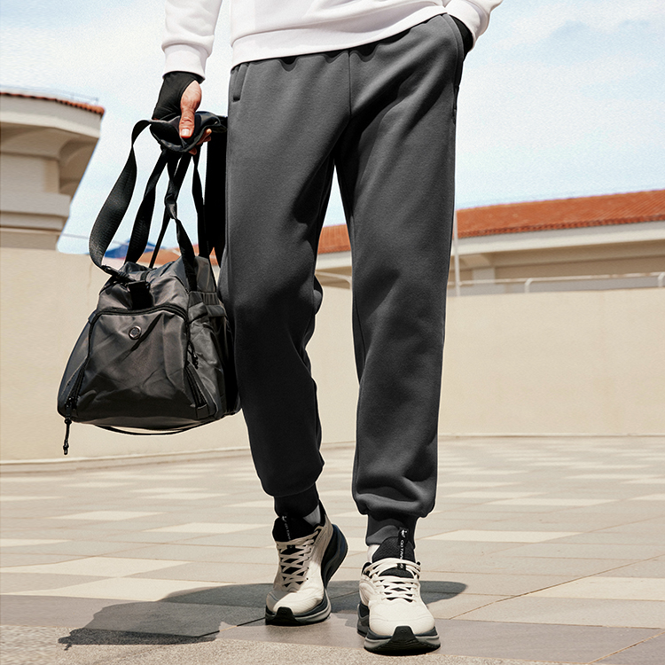 乔丹针织长裤男2025秋加绒保暖透气综训收口运动裤QDEKL3244049C