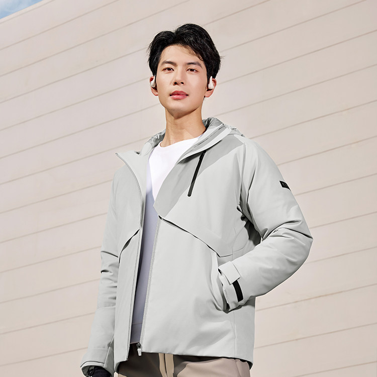 乔丹鹅绒羽绒服男2025冬季保暖防风综训梭织运动外套QDEGM3254390