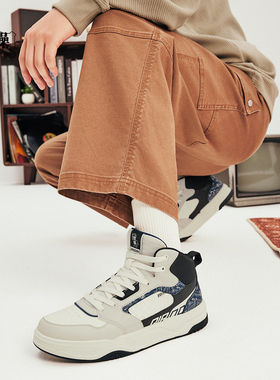 乔丹高帮板鞋男2025冬季革面防水耐磨防滑轻便运动鞋QDL053261508