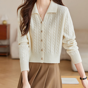 时尚 2025春秋新款 高腰配裙子上衣毛衣小外套线衣 女士短款 针织开衫