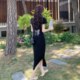 新中式国风连衣裙女2025夏季高级感后腰镂空网纱蝴蝶绣花改良旗袍，女装连衣裙，浙宝139