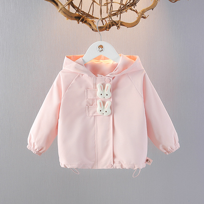女童加绒冬装保暖带帽儿童小外套