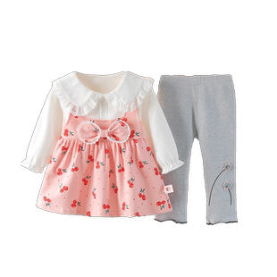 婴儿童衣服女童洋气套装春装2026新款周岁时髦宝宝公主裙子两件套