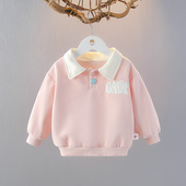 婴儿衣服T女童polo衫 新款 卫衣潮 儿童洋气上衣春季 周岁宝宝t恤春装