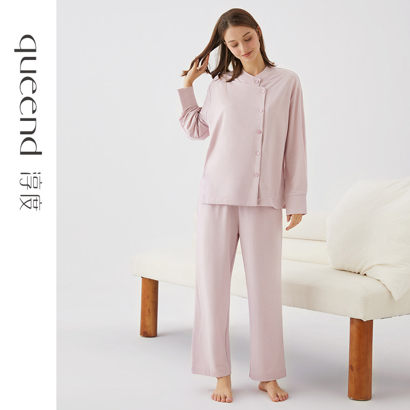 淳度2025新款睡衣女春秋中式家居服长袖简约大码居家服套装可外穿图片