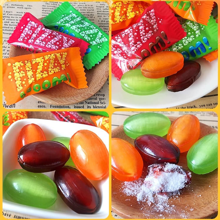 如胜品牌酸爆夹心硬质糖水果糖