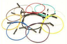 优质 24AWG 单根1P双头杜邦线2.54MM 穿1P胶壳 长30CM 10根 黄色