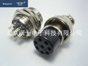 MAOJWEI 重强 16M 8芯 航空插头插座 开孔16MM GX16 连接器 IP55
