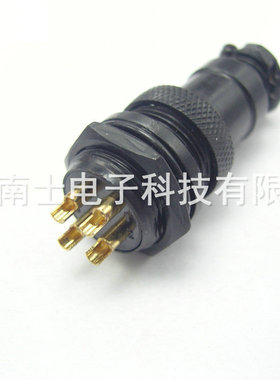 MINSOO 敏烁 YL16 4芯 航空插头插座 16M接头 GX16 开孔16MM 黑色