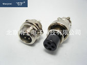 4芯 12M 航空插头插座 开孔12MM IP55 MAOJWEI GX12连接器 重强
