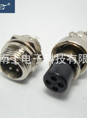 MAOJWEI 重强 12M 4芯 航空插头插座 开孔12MM GX12连接器 IP55