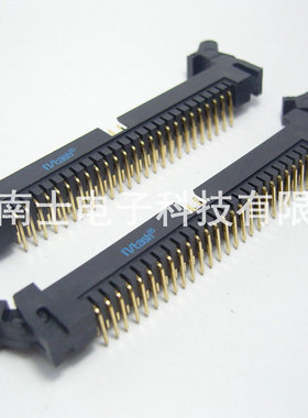 精工南士 DC2-50P 镀金 90度弯脚 弯针 牛角插座 2.0mm间距 黑色