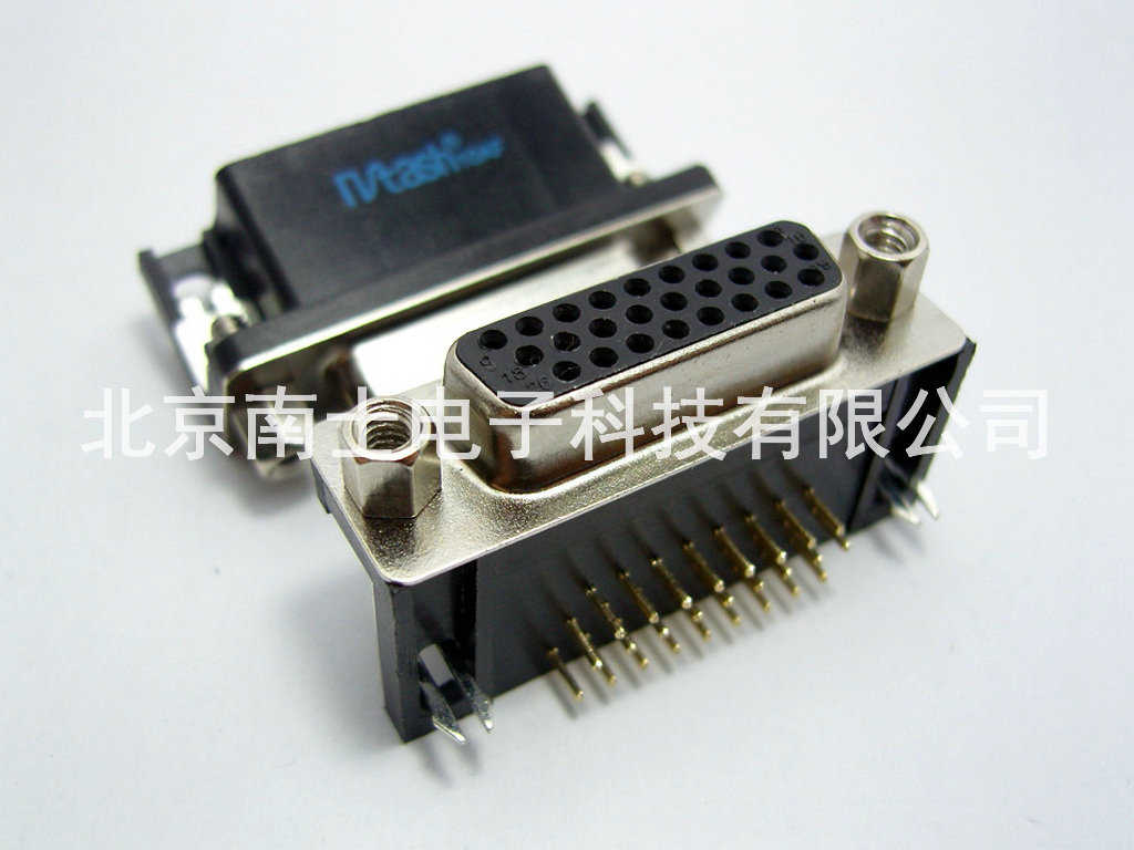 精工南士 镀金HDR26母头 DR26孔 HDB26 DB26 90度弯脚插板焊板式